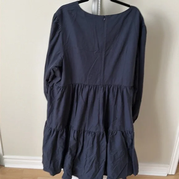 NWT Emma Knudsen Frankie dark navy blue tiered midi dress, size 3X - Picture 9 of 12